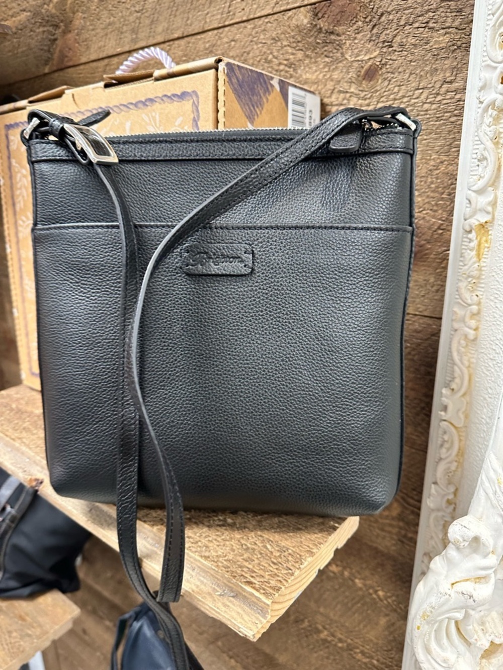 Brighton Carter Straw Messenger Bag – Botanical Black Floral Crossbody - Picture 7 of 8